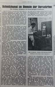 Die Lienzer Zeitung berichtet 1943 über Holzschnitzer aus Gröden, die Prothesen für Kriegsversehrte fertigten. © Lienzer Zeitung, 26.06.1942, Folge 51, S.3